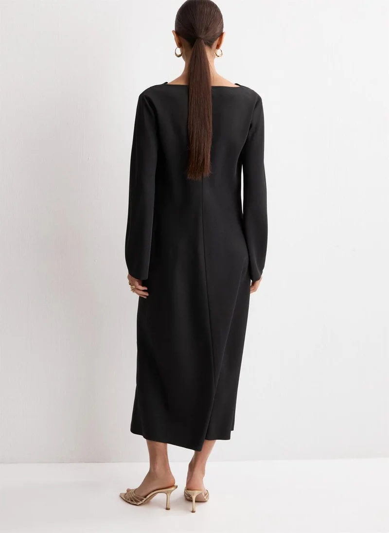 مانجو Long dress with draped neck